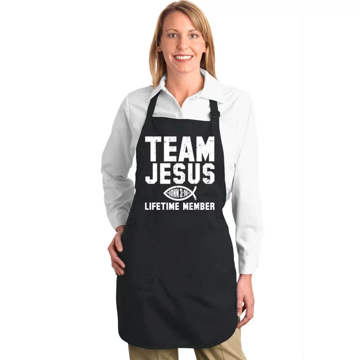 Team Jesus Lifetime Member John 3:16 Full-Length Apron With Pocket