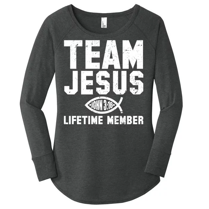 Team Jesus Lifetime Member John 3:16 Women's Perfect Tri Tunic Long Sleeve Shirt