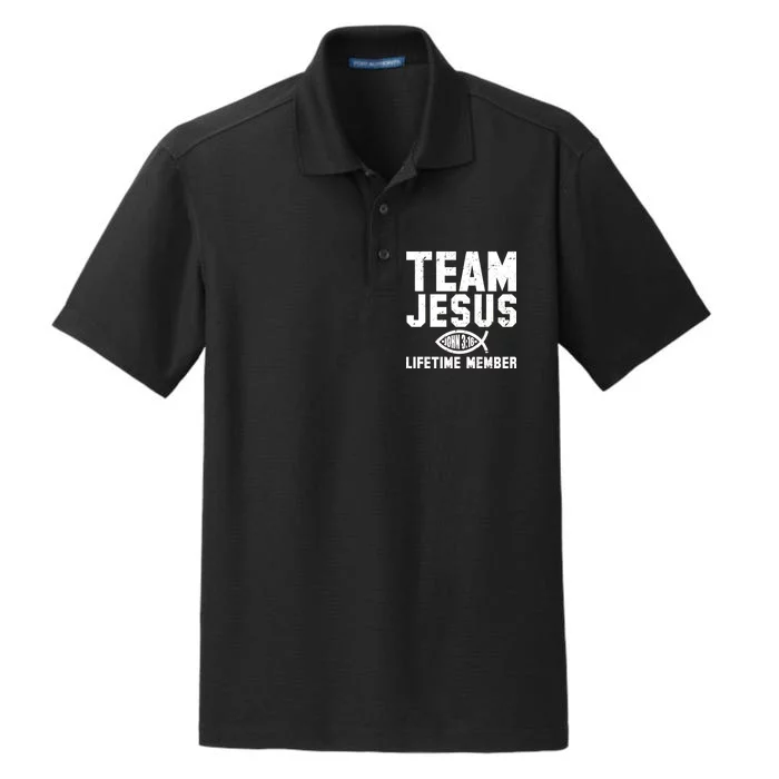 Team Jesus Lifetime Member John 3:16 Dry Zone Grid Performance Polo