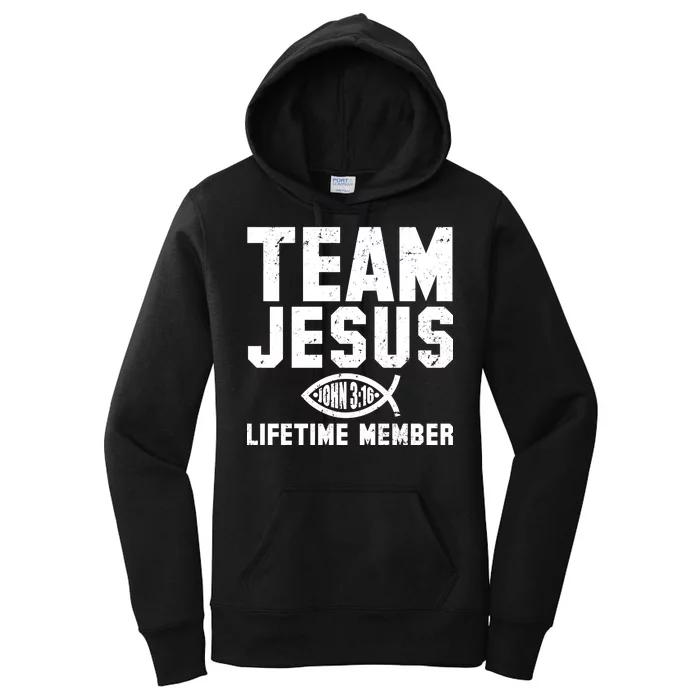 Team Jesus Lifetime Member John 3:16 Women's Pullover Hoodie