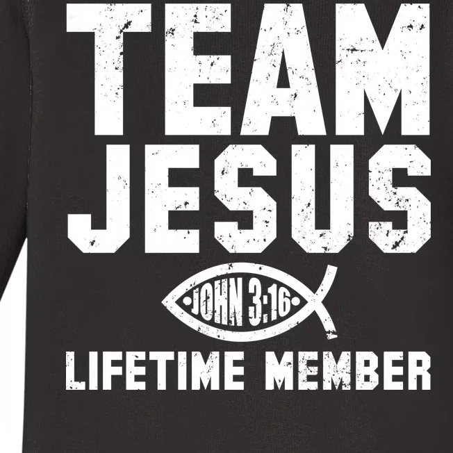 Team Jesus Lifetime Member John 3:16 Baby Long Sleeve Bodysuit