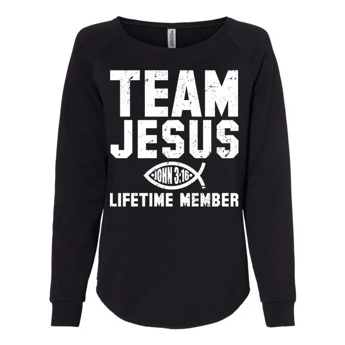 Team Jesus Lifetime Member John 3:16 Womens California Wash Sweatshirt