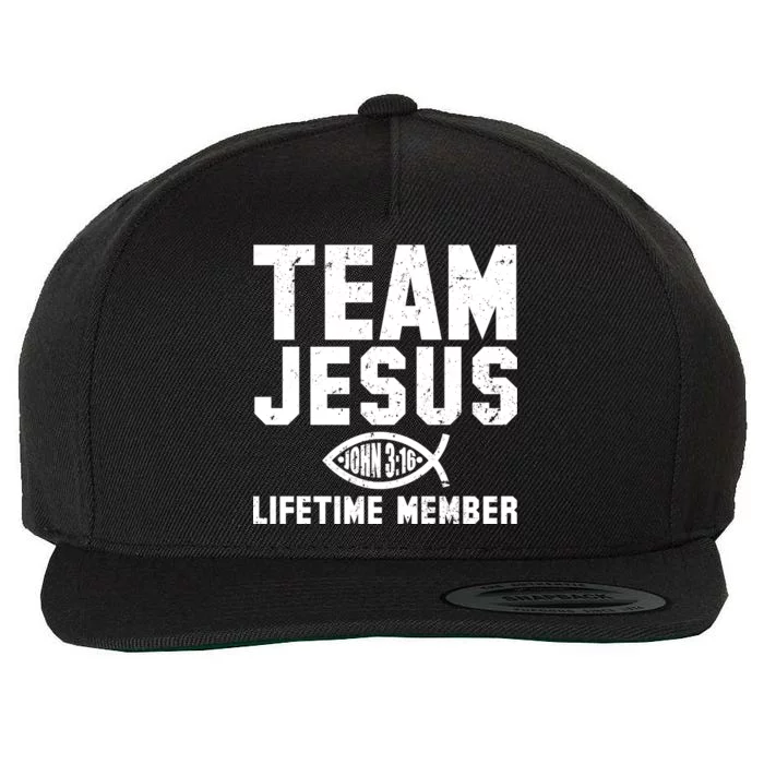 Team Jesus Lifetime Member John 3:16 Wool Snapback Cap