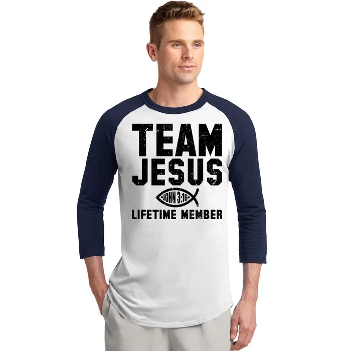 Team Jesus Lifetime Member John 3:16 Baseball Sleeve Shirt