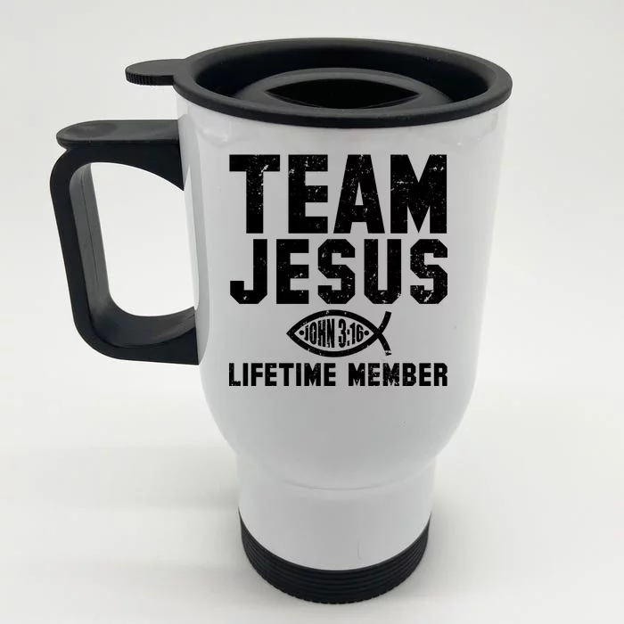 Team Jesus Lifetime Member John 3:16 Front & Back Stainless Steel Travel Mug