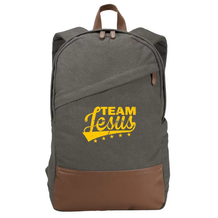 Team Jesus Vintage Christian Cotton Canvas Backpack