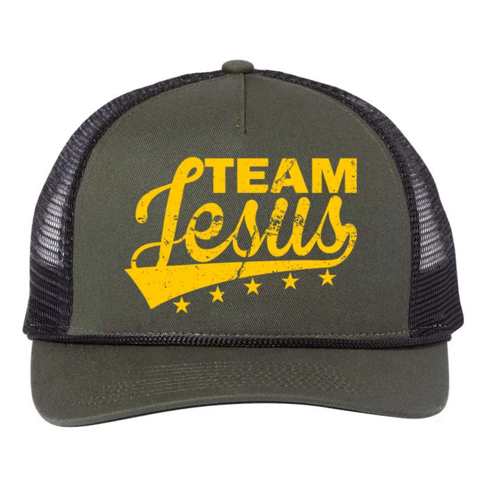 Team Jesus Vintage Christian Retro Rope Trucker Hat Cap