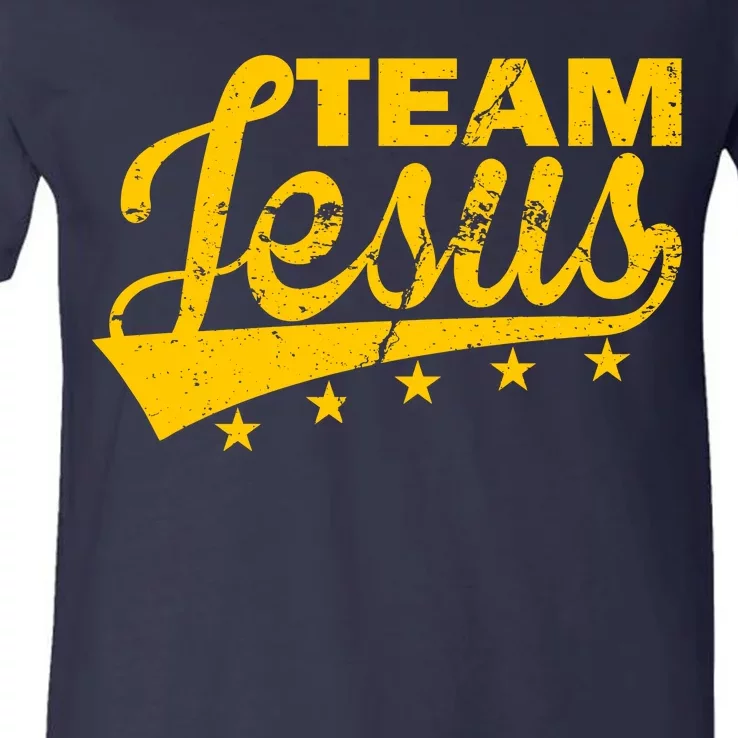 Team Jesus Vintage Christian V-Neck T-Shirt