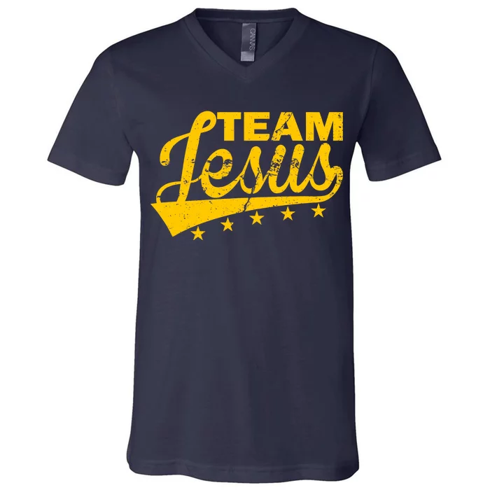 Team Jesus Vintage Christian V-Neck T-Shirt