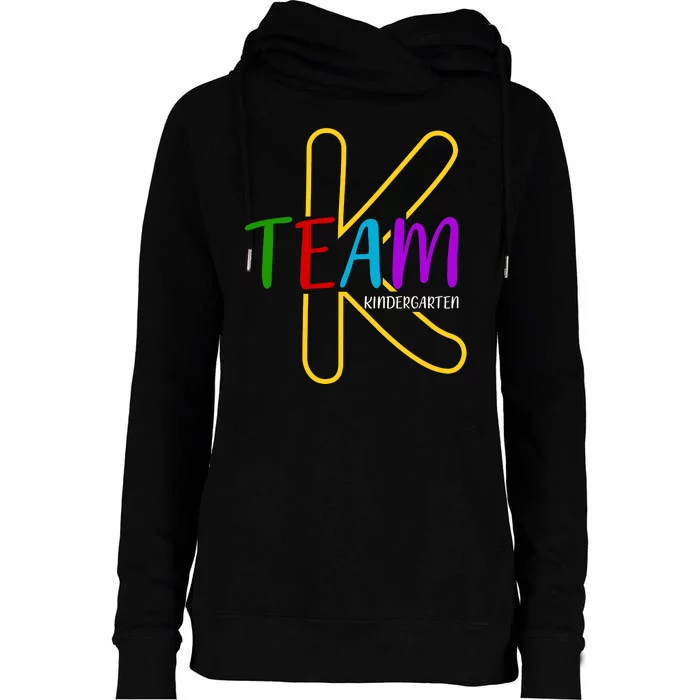 Team K Kindergarten Womens Funnel Neck Pullover Hood