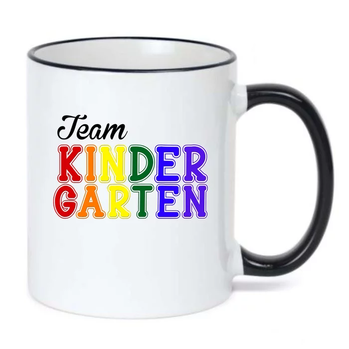 Team Kindergarten Black Color Changing Mug