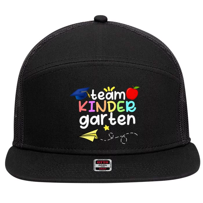 Team Kindergarten Cute Back To Scool 7 Panel Mesh Trucker Snapback Hat