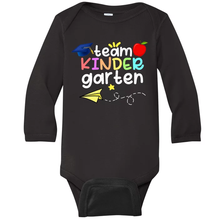 Team Kindergarten Cute Back To Scool Baby Long Sleeve Bodysuit