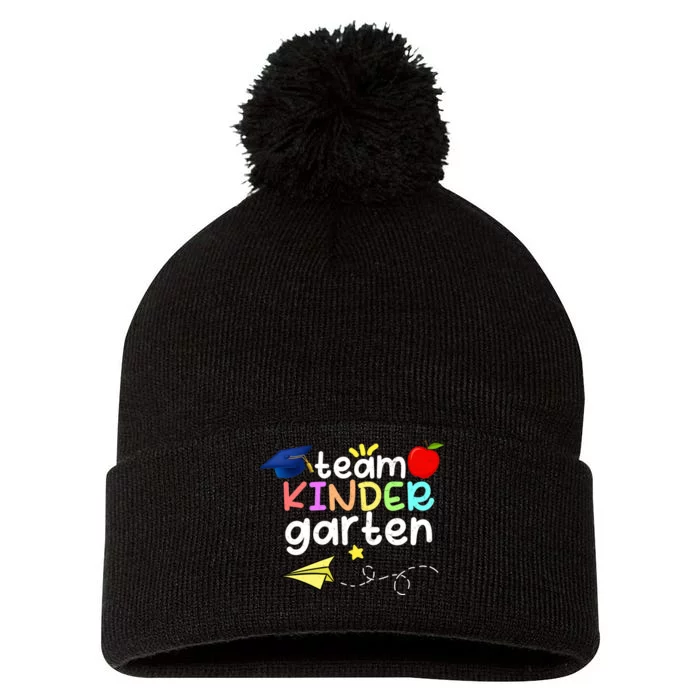 Team Kindergarten Cute Back To Scool Pom Pom 12in Knit Beanie