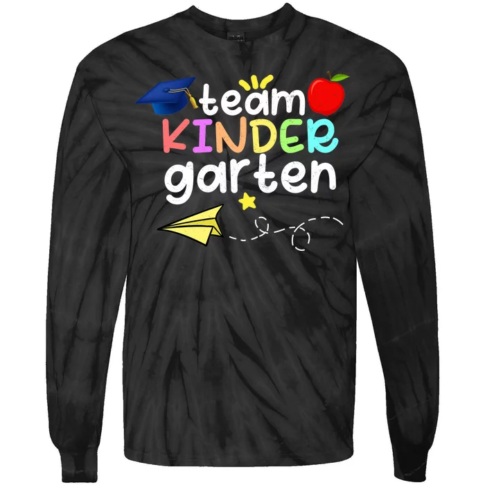 Team Kindergarten Cute Back To Scool Tie-Dye Long Sleeve Shirt