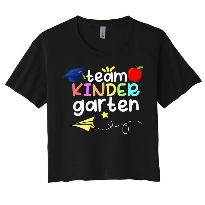 Team Kindergarten Cute Back To Scool Women's Crop Top Tee