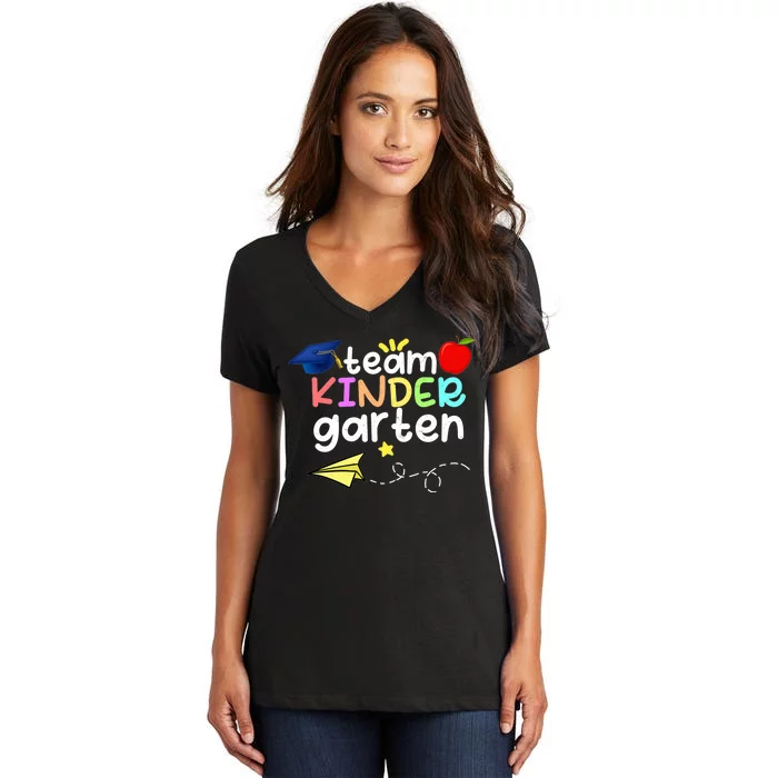 Team Kindergarten Cute Back To Scool Women's V-Neck T-Shirt