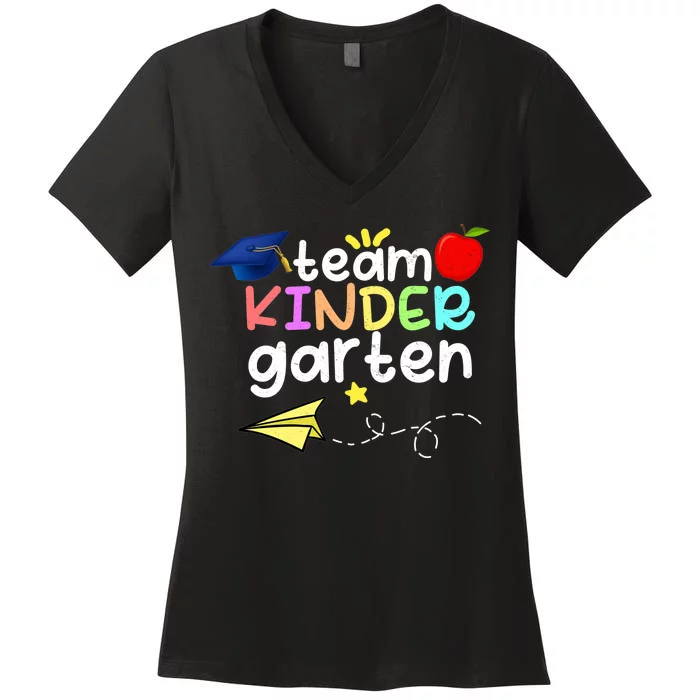 Team Kindergarten Cute Back To Scool Women's V-Neck T-Shirt