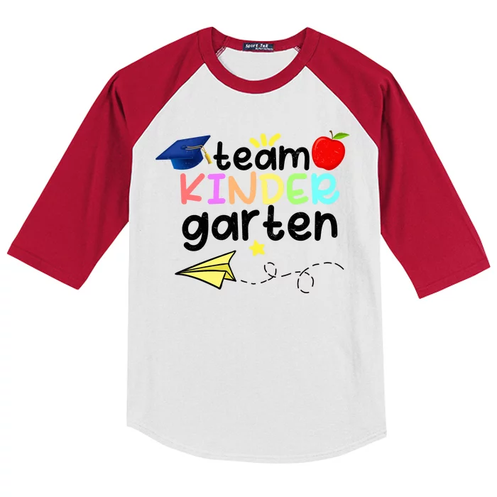 Team Kindergarten Cute Back To Scool Kids Colorblock Raglan Jersey