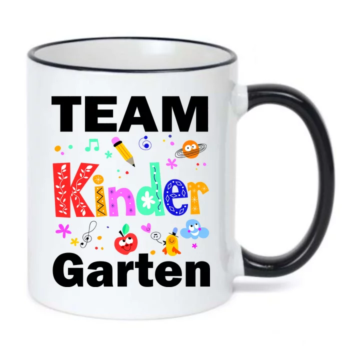 Team Kindergarten Teacher Black Color Changing Mug