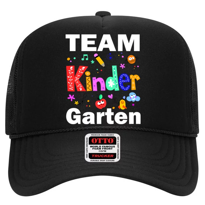 Team Kindergarten Teacher High Crown Mesh Trucker Hat