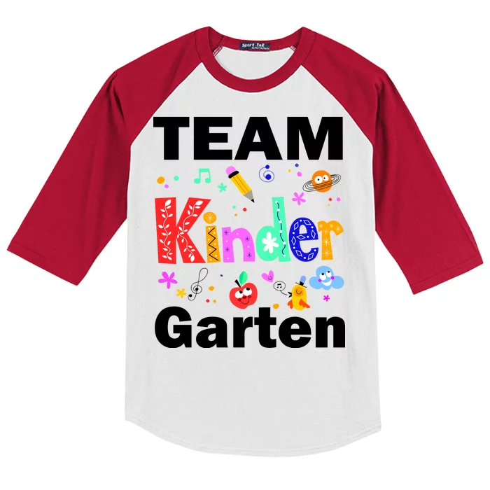 Team Kindergarten Teacher Kids Colorblock Raglan Jersey