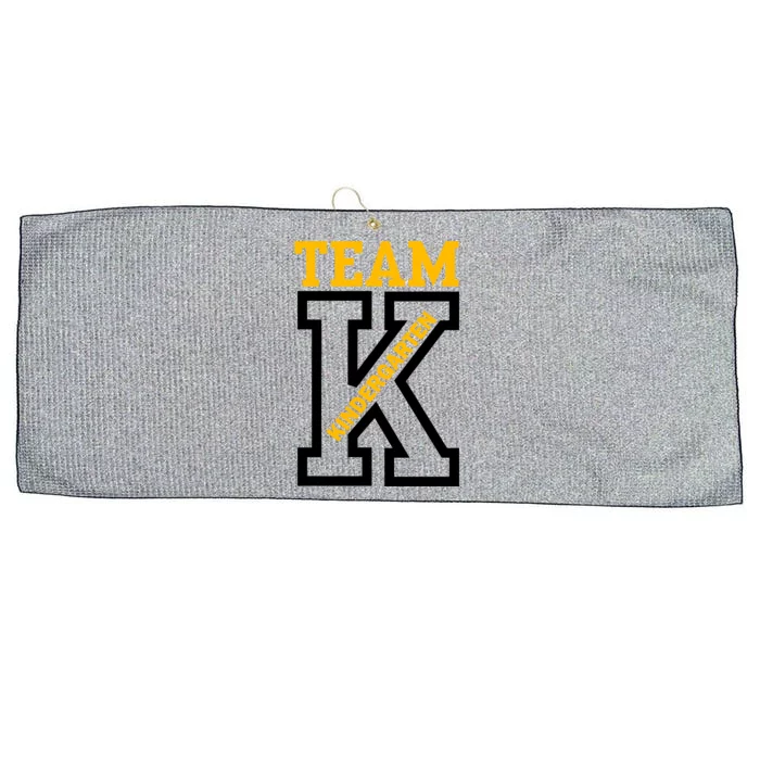 Team Kindergarten Teacher Logo Large Microfiber Waffle Golf Towel