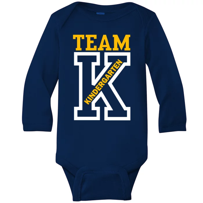 Team Kindergarten Teacher Logo Baby Long Sleeve Bodysuit