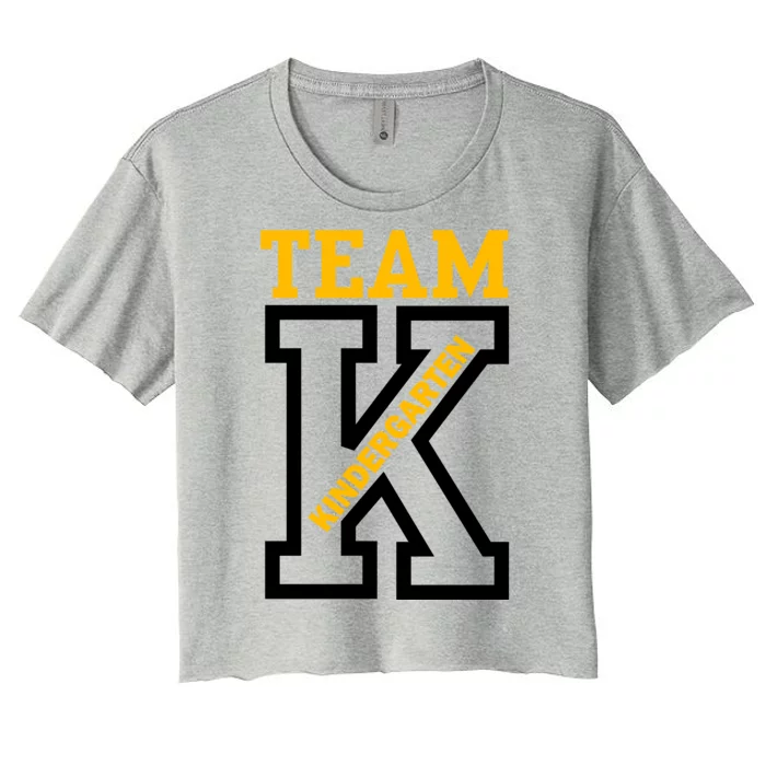 Team Kindergarten Teacher Logo Women's Crop Top Tee