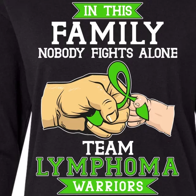 Team Lymphoma Warriors Green Ribbon Fist Bump Womens Cotton Relaxed Long Sleeve T-Shirt