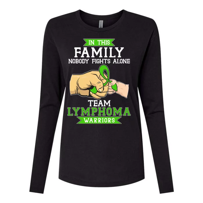 Team Lymphoma Warriors Green Ribbon Fist Bump Womens Cotton Relaxed Long Sleeve T-Shirt