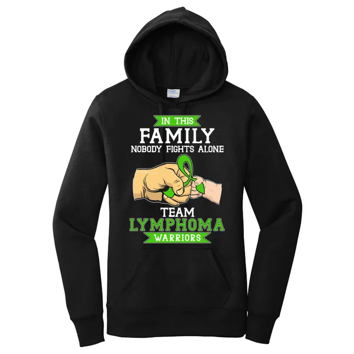 Team Lymphoma Warriors Green Ribbon Fist Bump Women's Pullover Hoodie