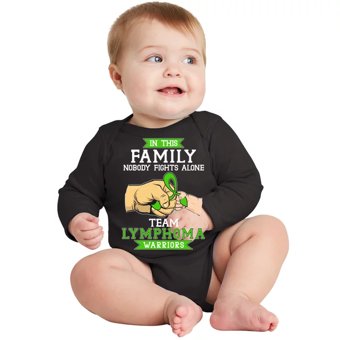 Team Lymphoma Warriors Green Ribbon Fist Bump Baby Long Sleeve Bodysuit