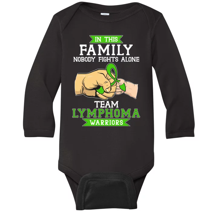 Team Lymphoma Warriors Green Ribbon Fist Bump Baby Long Sleeve Bodysuit