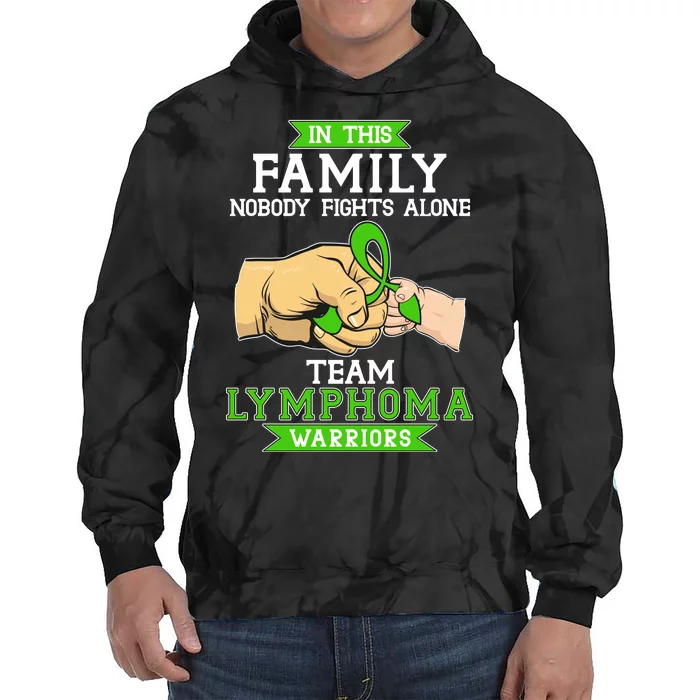 Team Lymphoma Warriors Green Ribbon Fist Bump Tie Dye Hoodie