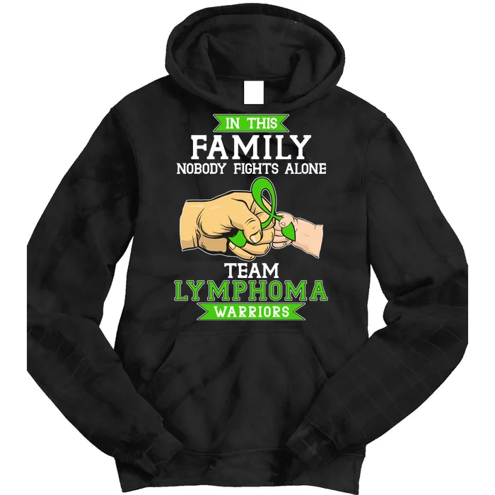 Team Lymphoma Warriors Green Ribbon Fist Bump Tie Dye Hoodie