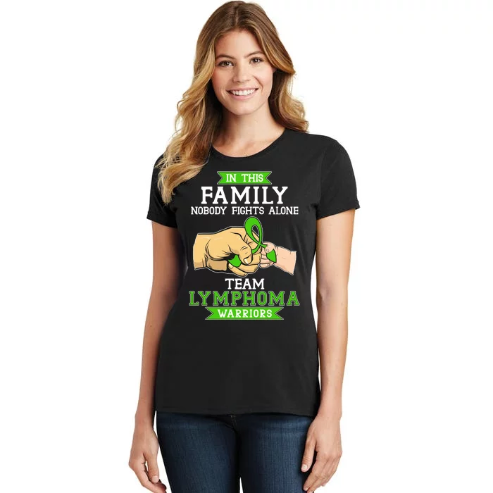 Team Lymphoma Warriors Green Ribbon Fist Bump Women's T-Shirt