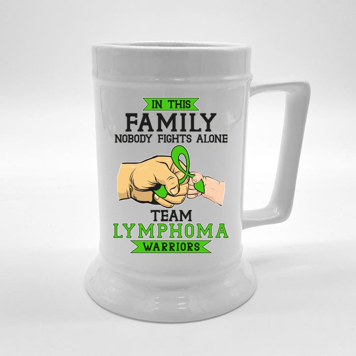 Team Lymphoma Warriors Green Ribbon Fist Bump Front & Back Beer Stein