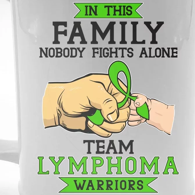 Team Lymphoma Warriors Green Ribbon Fist Bump Front & Back Beer Stein