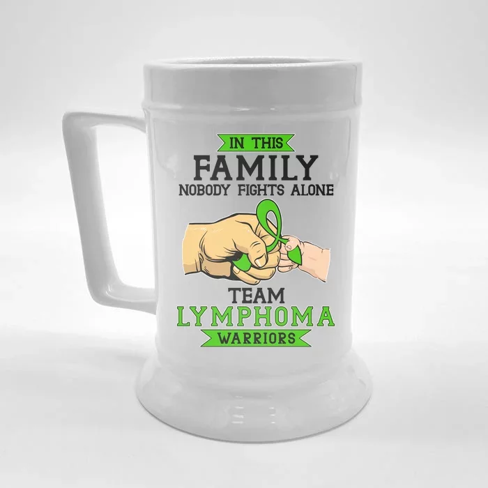 Team Lymphoma Warriors Green Ribbon Fist Bump Front & Back Beer Stein