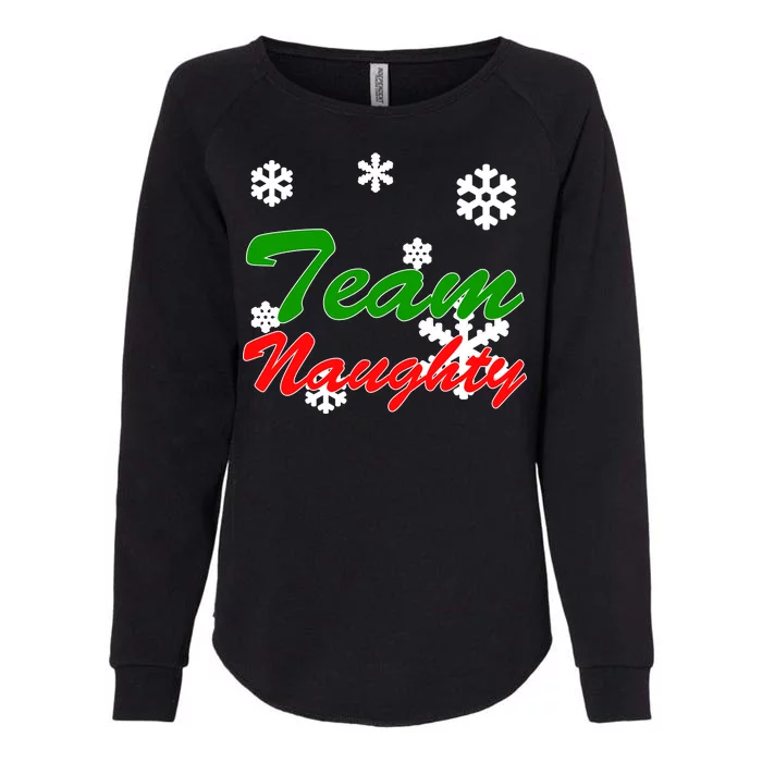 Team Naughty Matching Christmas Womens California Wash Sweatshirt