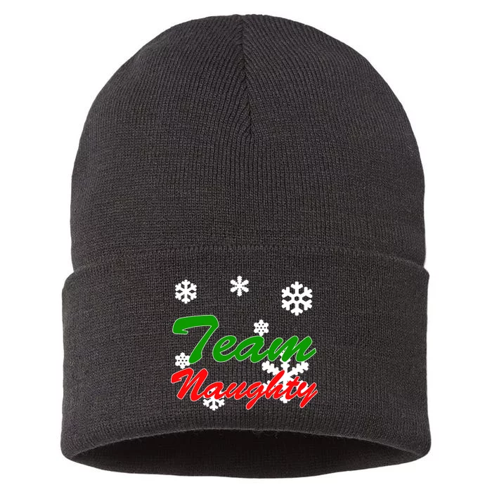 Team Naughty Matching Christmas Sustainable Knit Beanie