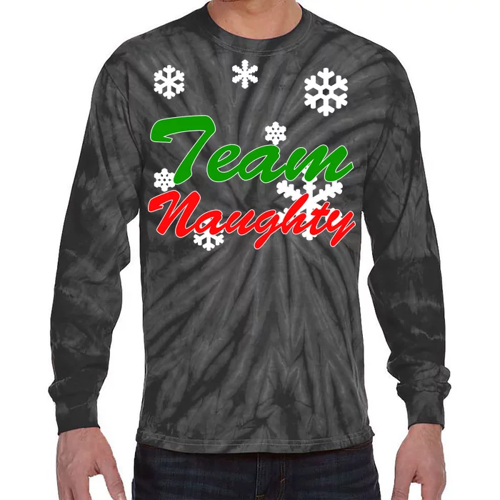 Team Naughty Matching Christmas Tie-Dye Long Sleeve Shirt