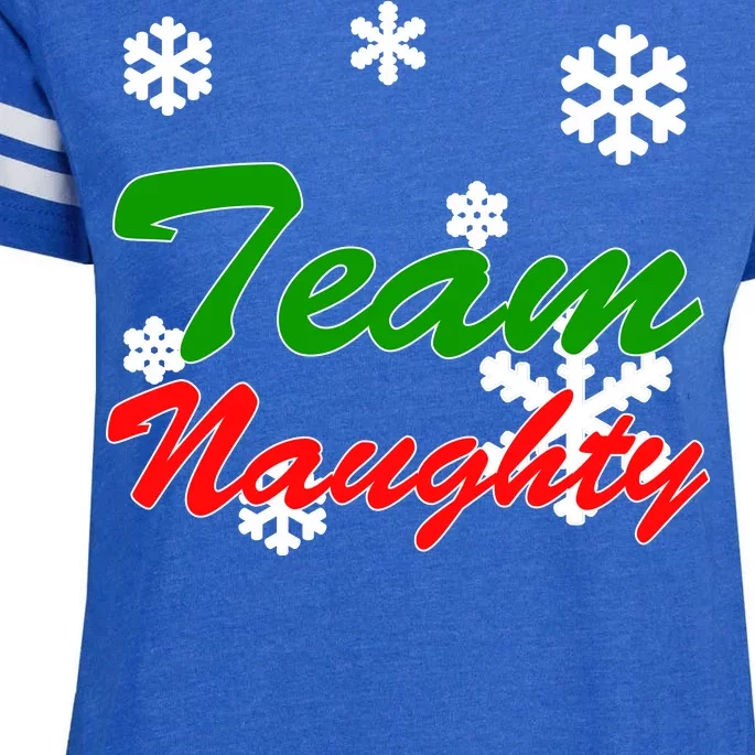 Team Naughty Matching Christmas Enza Ladies Jersey Football T-Shirt