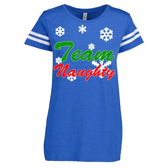 Team Naughty Matching Christmas Enza Ladies Jersey Football T-Shirt