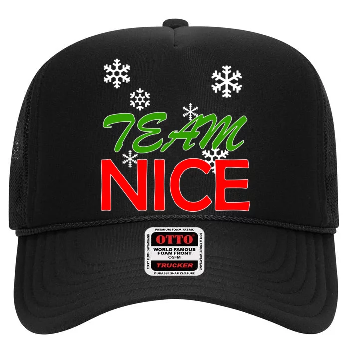 Team Nice Santa's Nice List High Crown Mesh Trucker Hat