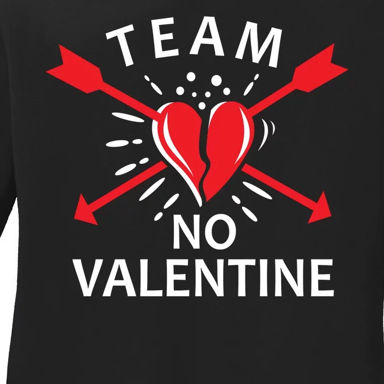 Team No Valentine Ladies Long Sleeve Shirt