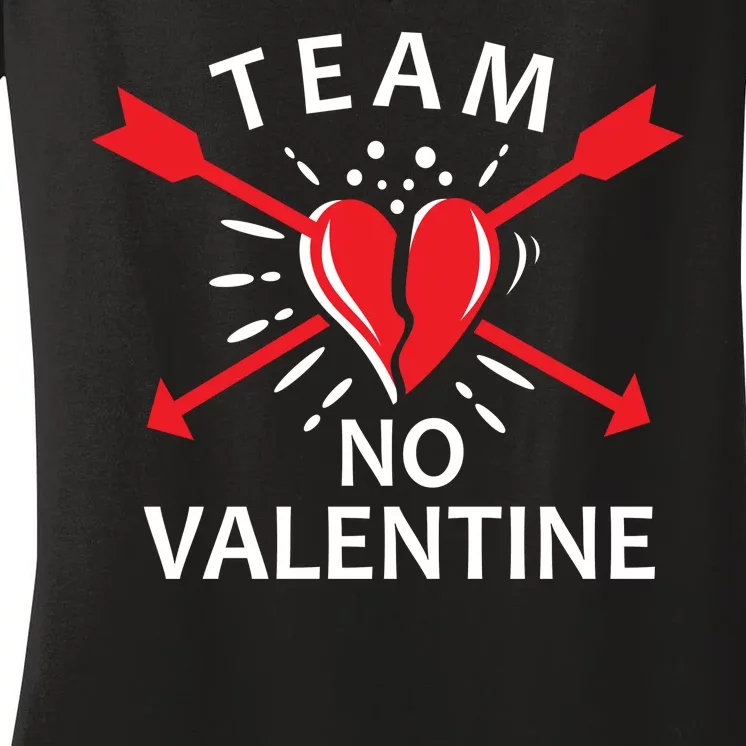 Team No Valentine Women's V-Neck T-Shirt