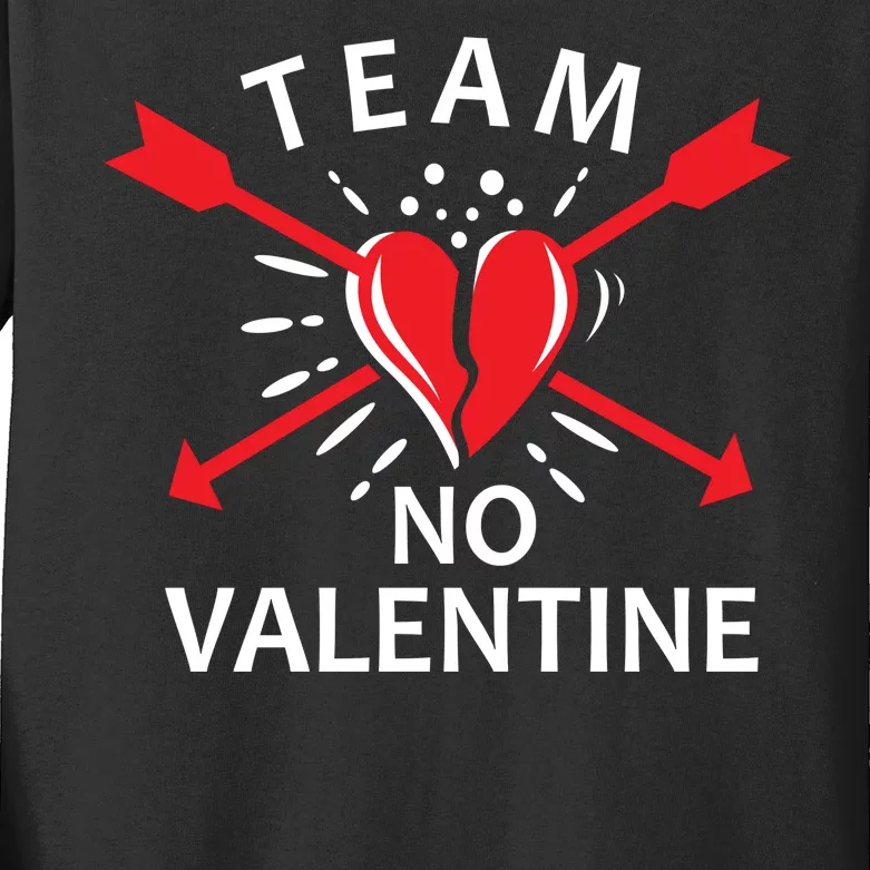 Team No Valentine Kids Long Sleeve Shirt