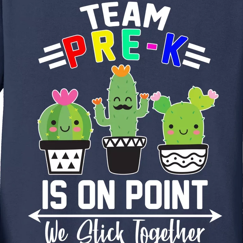 Team Pre-K Is On Point Kids Long Sleeve Shirt